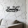 Laundry Room Metal Wall Art, Stylish Clothespin Leaf Design Sign, Farmhouse Hanging Ornament for Laundry Area