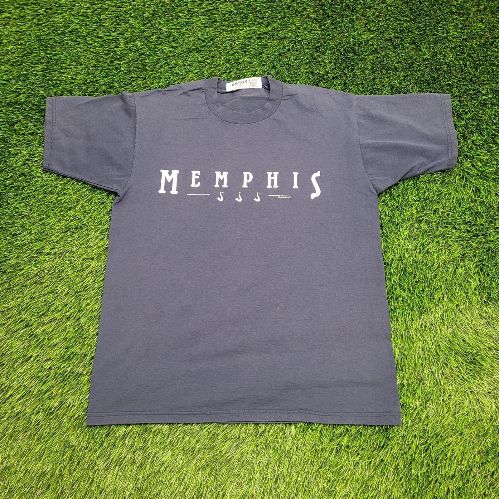 Vintage 1998 Memphis Shirt Medium 20x26 Faded Blue S