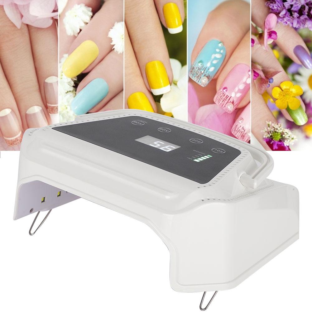 72W Nail Gel Curing Light Rechargeable LED Digital Display Nail Polish Nail Gel Drying LightAU Plug