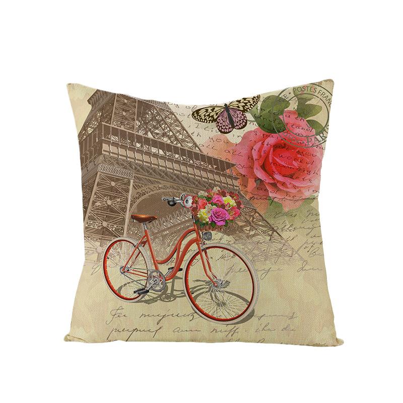 Polyester Pillowcase Nordic Retro Flower and Bird Letter Office Cushion Car Sofa Pillowcase Home