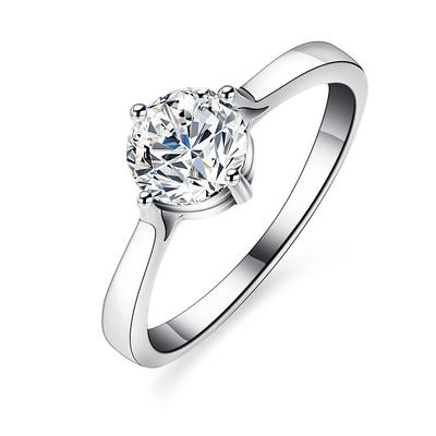 Anello in argento sterling S925 anello con moissanite colore D anello da donna anello di fidanzamento classico fede nuziale regalo per la fidanzata