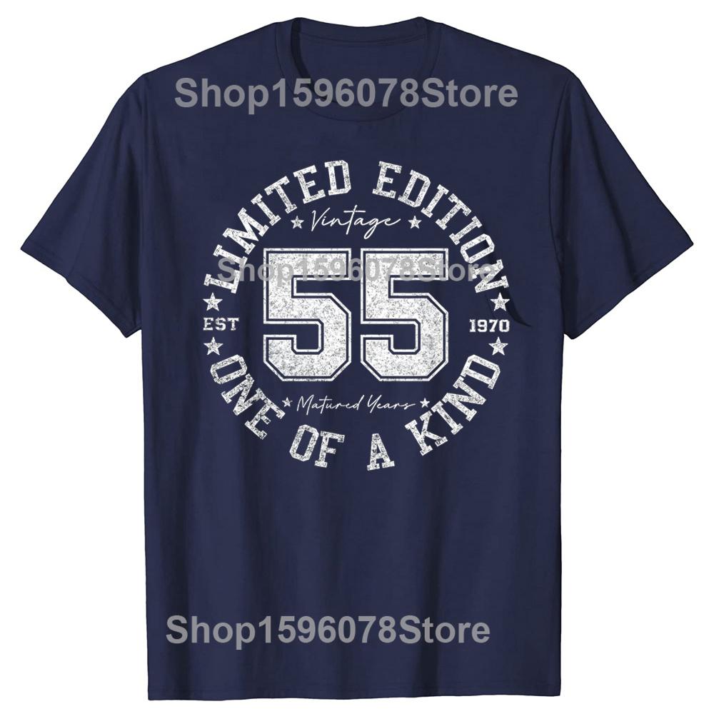 55th 55 Years Old Birthday Adult T Shirts Cotton Streetwear Short Sleeve Gifts Mens Clothing Casual Loose Oversized T Shirt