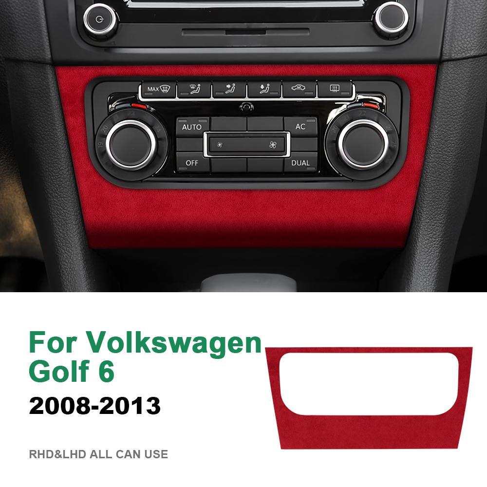 For Volkswagen VW Golf 6 GTI R MK6 2008 2009 2010 2011 2012 2013 Italy Super Suede Car Central AC CD Panel Frame Trim Sticker