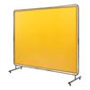 Welding Screen with Frame, 6' x 8' Welding Curtain Screen, Flame-Resistant Vinyl Welding Protection Screen on 4 Swivel Wheel (2 Lockable), Moveable &