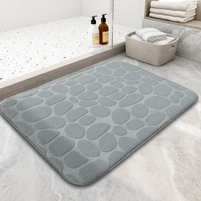 Thickened Memory Cotton Bathroom Cobblestone Floor Mat Absorbent Non-slip Quick Drying Mat Bathroom Door Mat Carpet