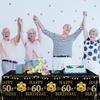 3Pcs 60th Birthday Tablecloth Decorations 60 Year Old Birthday Decorations Black Gold Happy 60 Birthday Table Cloth Rectangle Table Decorations 60th