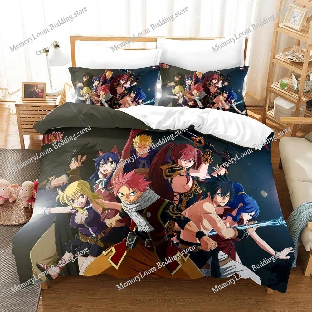 Stampa 3D Anime Fairy Tail Logo Natsu Set Letto Ragazzi Ragazze Misura Singola Queen Copripiumino Federa Letto Bambini Adulti Tessili per la Casa