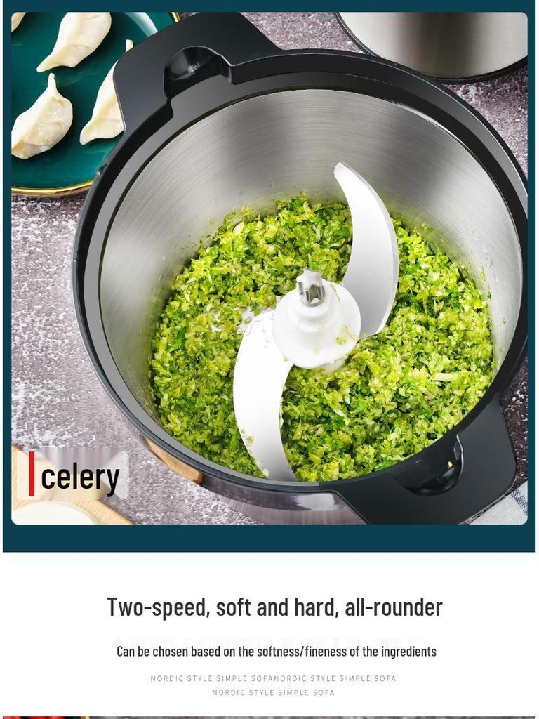 Elektrischer Fleischwolf & Küchenmaschine aus Edelstahl - Großes Fassungsvermögen zum Hacken, Zerkleinern, Knoblauchpaste & mehr