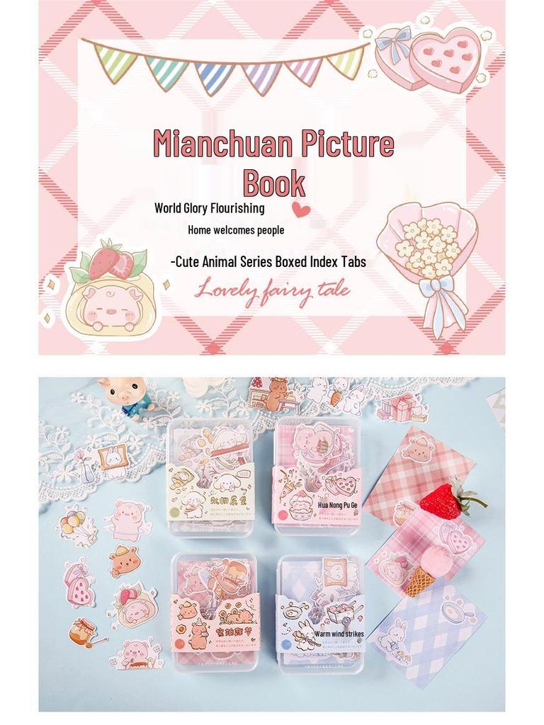 Notas Adesivas Fofas de Desenho Animado, Adesivos para Diário e Abas de Índice DIY - Etiquetas de Papelaria Estudantil Estilo Fresco