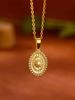 1PC Oval Sun Pendant Necklaces For Women Waterproof Gold Color Sun Necklace New Couple Aesthetic Premium Stainless Steel Jewelry Collar