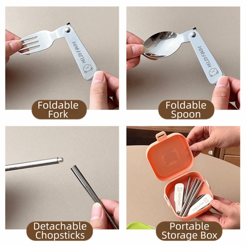 3/4Pcs Detachable Chopstick Mini Folding Cutlery Set Portable Folding Tableware  Outdoor Activities