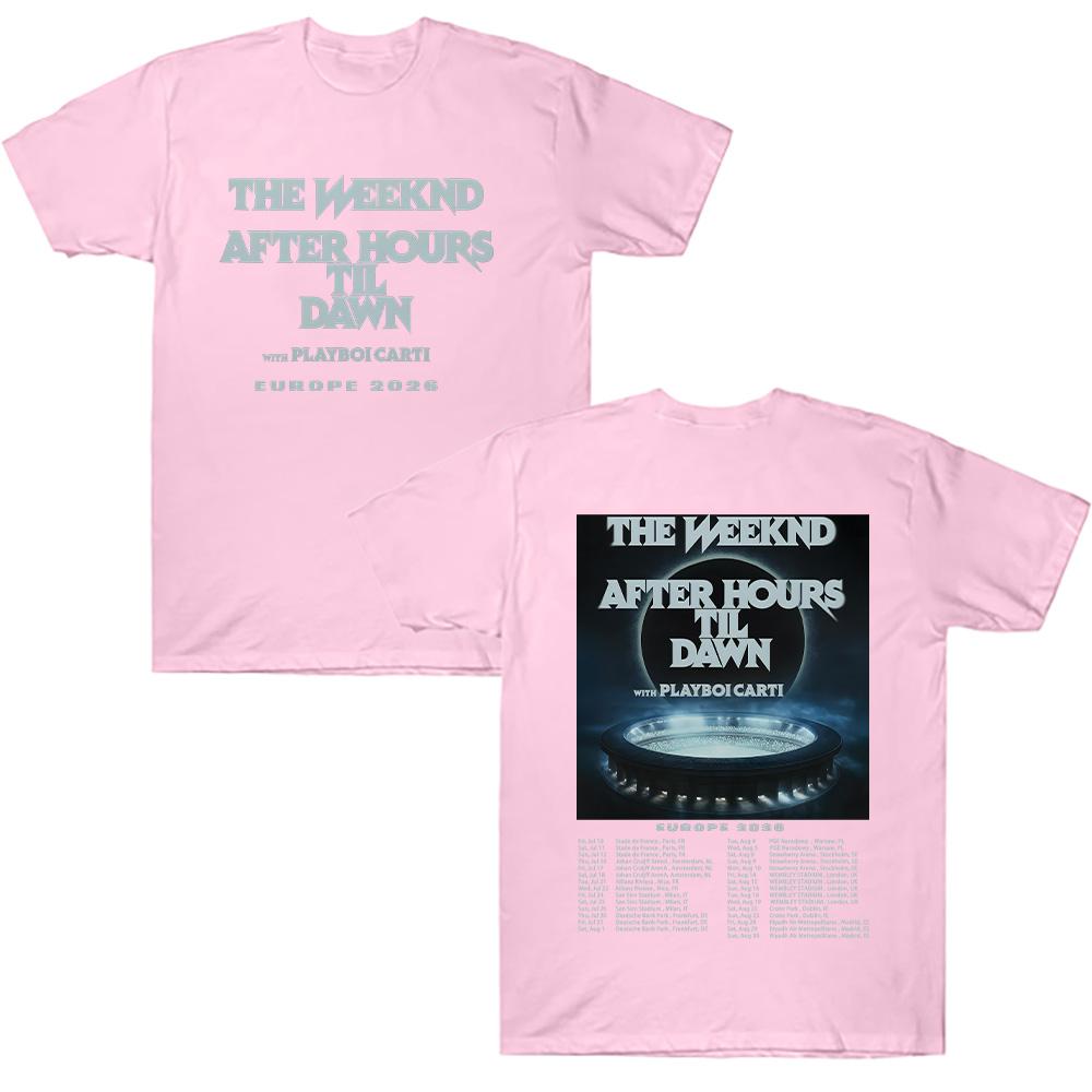 TheWeeknd After Hours Til Dawn Europa 2026 Camisetas Camisetas Gráficas Mujer Hombre Camiseta Hip Hop Ropa Estilo Trendy Camisetas de Algodón