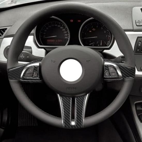 1 Set Soft Carbon Fiber Car Steering Wheel Sticker Decoration For BMW Z4 2003-08