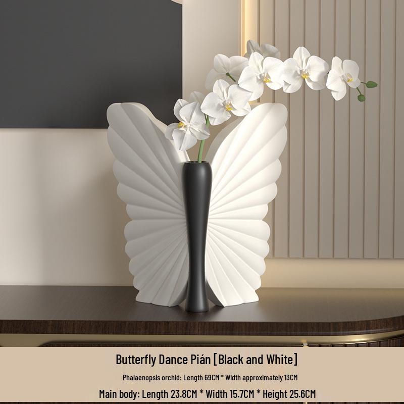 Butterfly Chaji Style Vintage Art Vase for Home Decor