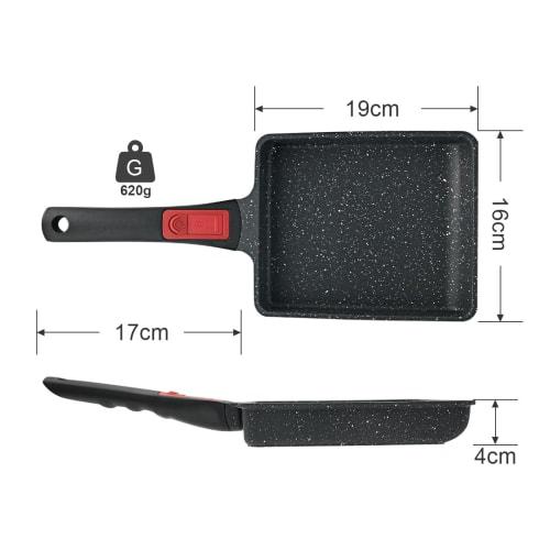 RANXINGST Omelet Frying Pan, 16*19cm, Induction & Gas Compatible, Removable Handle, Oven & Dishwasher Safe, Easy To Clean, PFOA & PFOS Free, Non-Stick