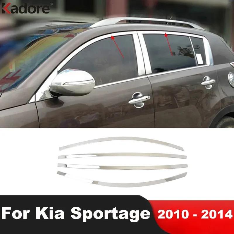 For Kia Sportage 2010 2011 2012 2013 2014 Stainless Steel Upper Window Frame Sill Trim Molding Garnish Strip Car Accessories