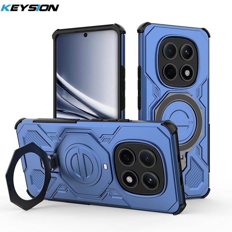 KEYSION Shockproof Magnetic Case for Redmi Note 15 Pro 4G 5G Upright Live Metal Ring Stand Phone Cover for Redmi Note 15 Pro+ 5G