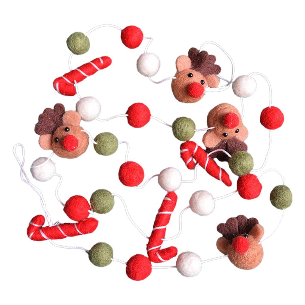 Vlněná plsť Kuličková girlanda Barevné pompony Vlněné korálky Vlněné pompony Girlanda z plstěných kuliček na vánoční stromek pro dětský pokoj Párty Festivaly