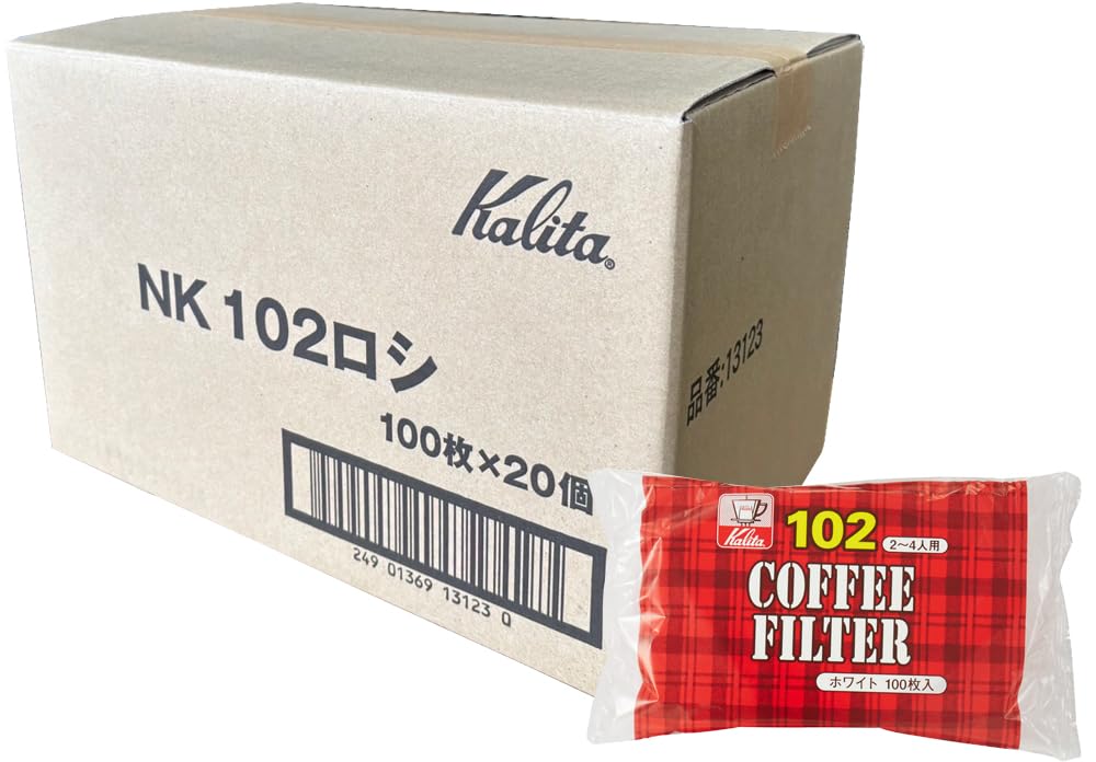 

Kalita NK102 Coffee for 100 Filters x Trapezoidal for Bringing Out Flavor Filters, White, 2-4 People, 20, Shape, белый
