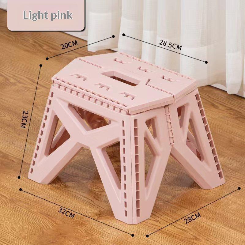Portable Collapsible Plastic Stool Lightweight Space-Saving Small Chair for Outdoor Camping Fishing Travel Home Use