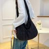 Solid Color Embroidered Single Shoulder WOMEN'S Bag  Fashionable Plaid Crossbody Bag  Large Capacity Commuting Bag