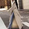 Women Long Sweater Cardigan with Large Collar And Thick Twisted Stripes for Women Spring Autumn Winter Open Front Knitwear Jacket