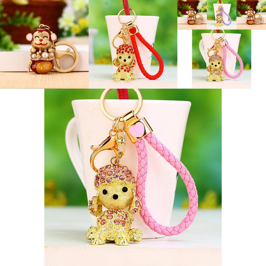 Shiny Creative Metal Monkey Keychain For Women With Glittering Design Perfect For Gifts