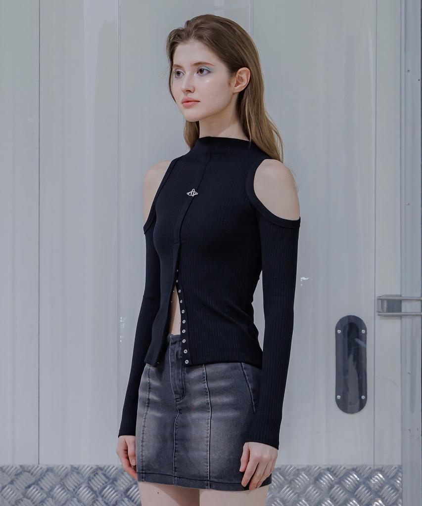ARCLIVE Chic Cutout Ribbed Top