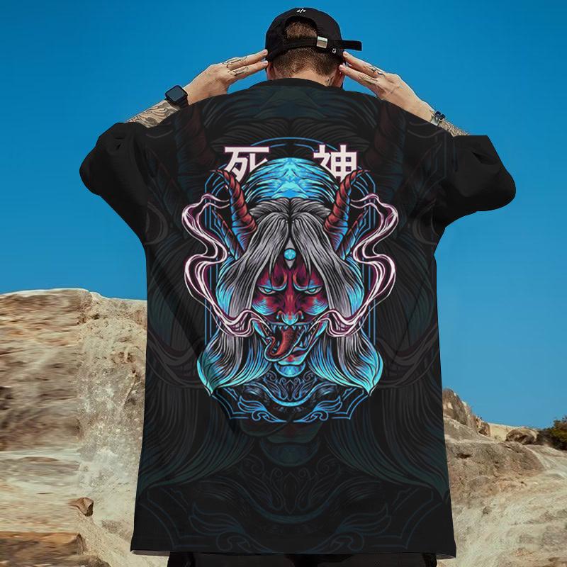 

Мужские футболки с 3d японским принтом «Призрачный воин», мужская футболка, футболки в стиле хип-хоп, футболка большого размера, мужская одежда, винтажные уличные топы 2024 3XL