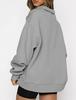 Women's Half-Zip Fleece-Lined Sweatshirt: European and American Autumn/Winter Casual Long Sleeve Top
