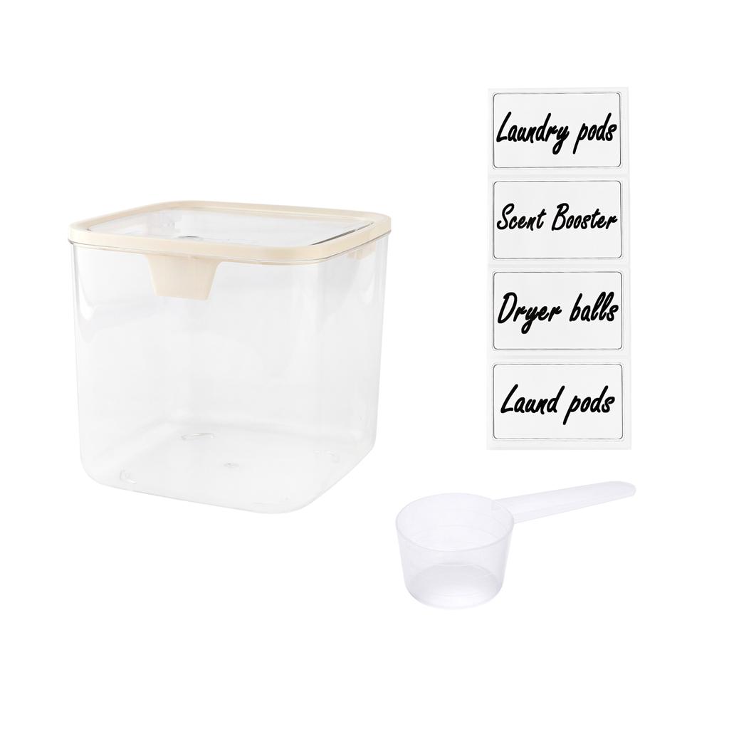 Laundry Pods Containers Storage Box Laundry Powder Containers Laundry Detergent Dispenser with Lids and Labels for Laundry Room
