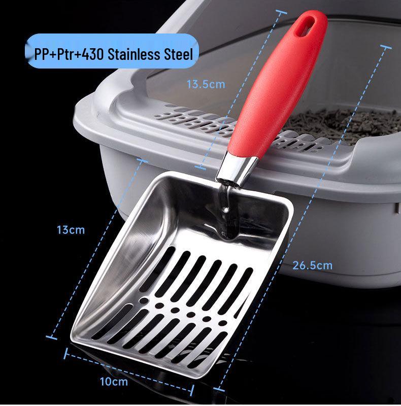 Stainless Steel Cat Litter Scoop with Deodorizing Cleaning Tool
