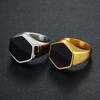 Punk Hip Hop Hexagon Vinyl Ring Men Women Couple Wedding Jewelry Stainless Steel Glossy Men Rings Party Fashion Gift Wholesale