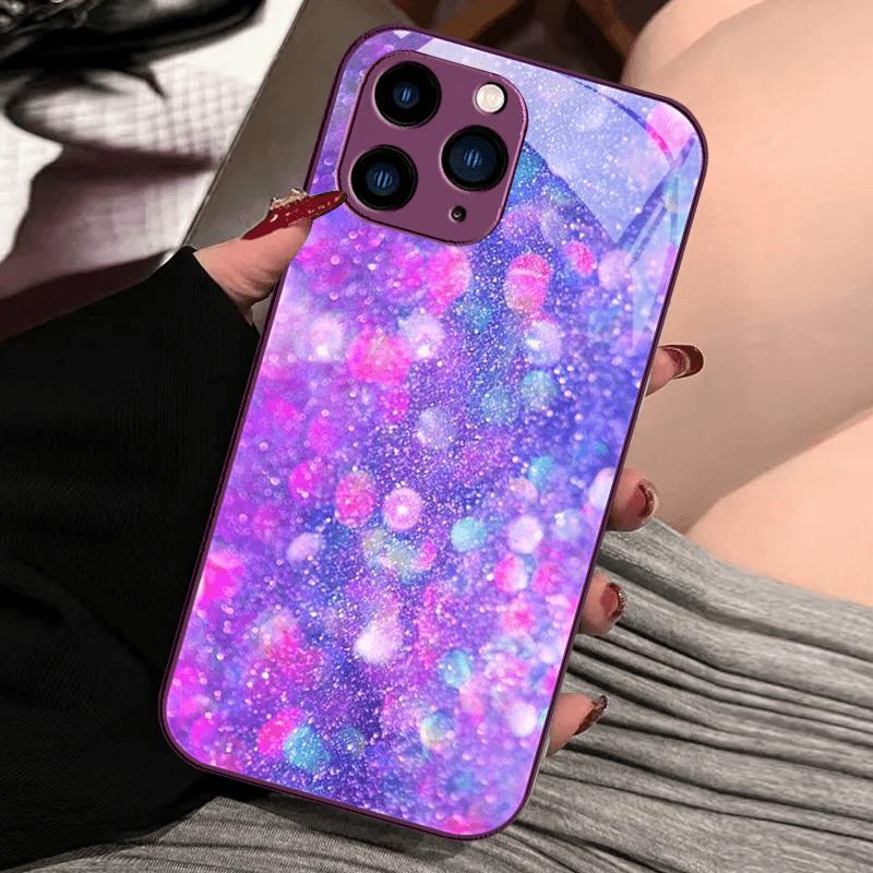 Glass Case For iPhone 16e 16 Pro Max Tempered Glass Fashion Cases For iPhone 11 Pro 12 13 Mini 14 15 Plus Hard PC Phone Cover