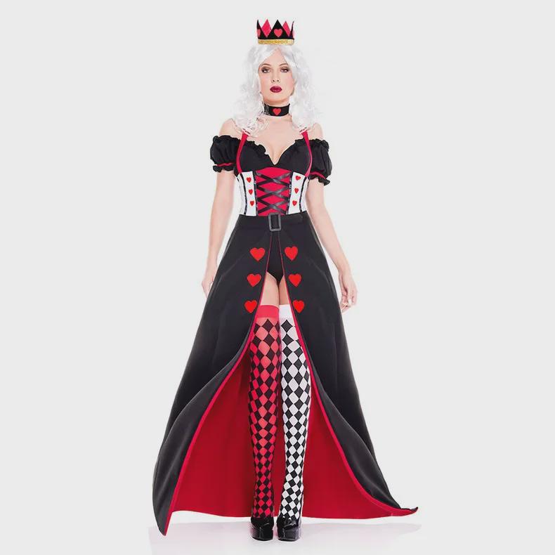 European and American Halloween Cosplay Red Queen Dress - Inspired by Alice In Wonderland's Red Heart Princess Queen
