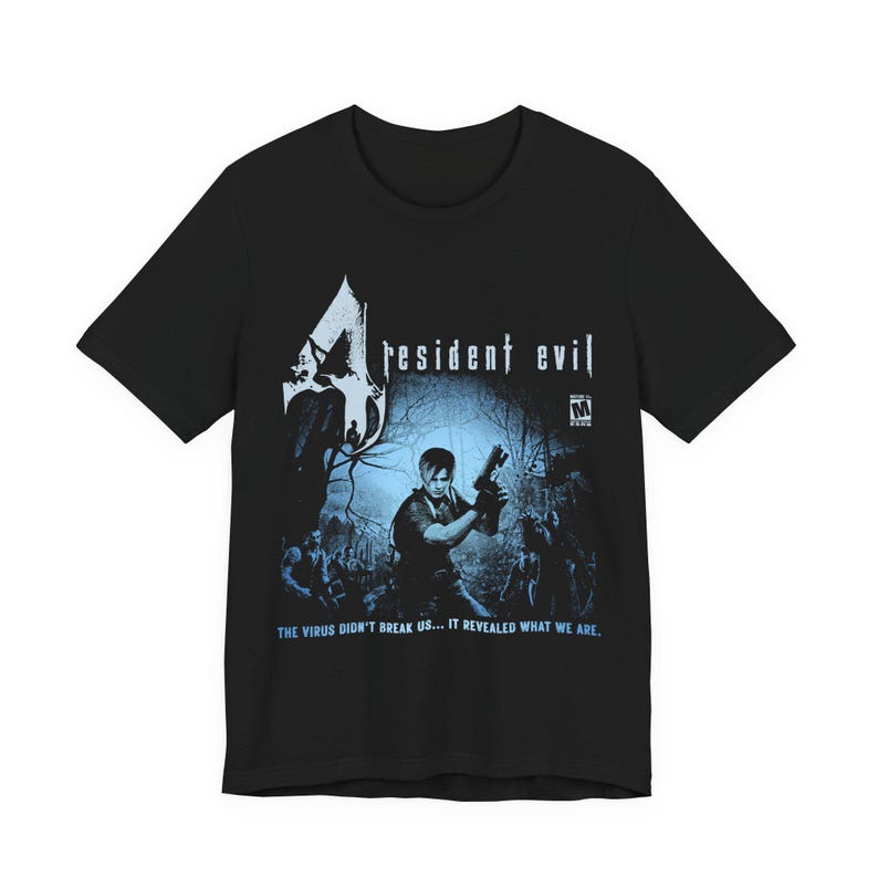 Resident Evil Leon S Kennedy Dark Art Unisex TShirt Hardcore Gaming Cotton Casual Short Sleeve Top Comfortable Tshirts