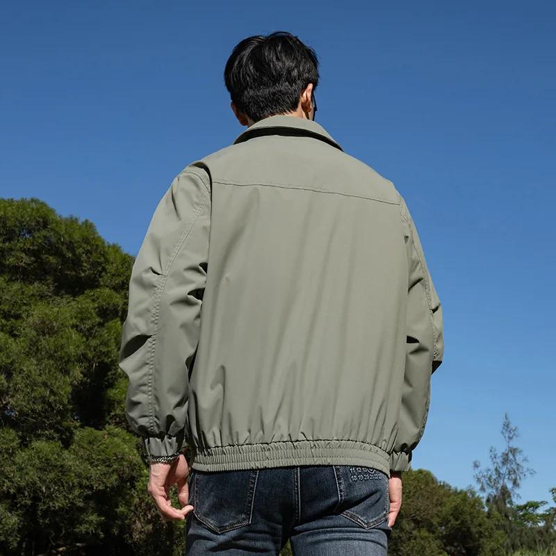 American Workwear Jacket Loose Fit Men's Coat Stand Collar Casual Outerwear Versatile Spring Autumn New Style Plus Size