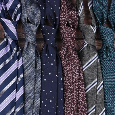 Retro Handgebunden Männlich Britisch 8cm Anzug Business Professionell Lässig Blaues Muster Hochzeit Bräutigam Seniorer Sinn