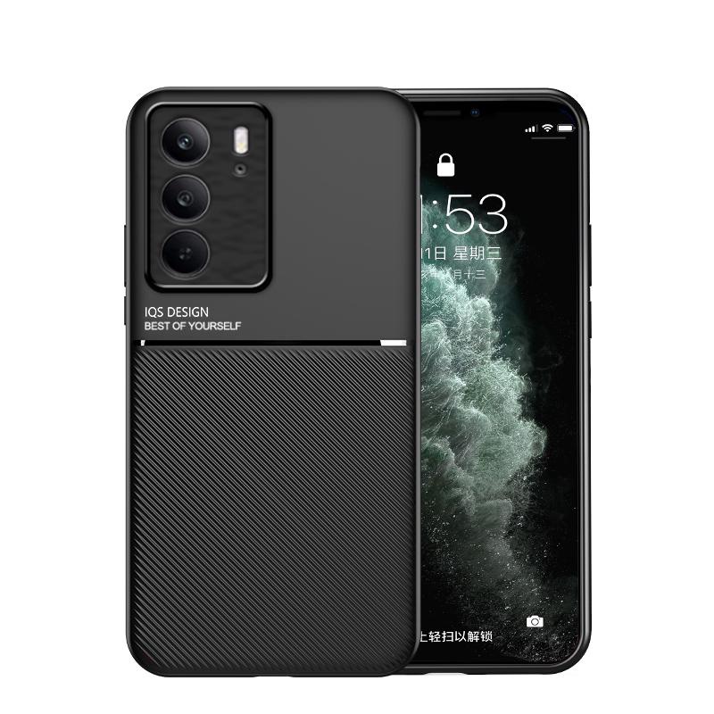 Non-Slip Texture Shockproof Phone Case For Realme C75 6.72 inches Soft TPU Frame PU Leather Magnetic Protective Back Cover