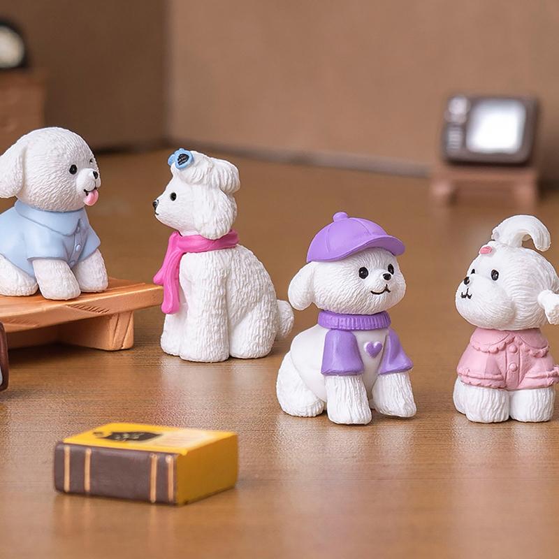 

6 шт. настольные аксессуары фигурки миниатюры милые имитация собаки померанский шпиц микро ландшафтные украшения для украшения дома