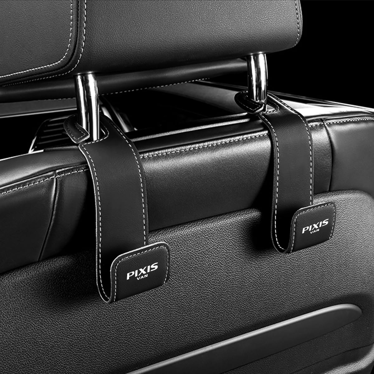 

Pixis Van Exclusive Headrest Hooks with PIXIS VAN Car Hooks for Car Compatible with Pixis Van All Car Seat Hidden PU Car Interior Accessories for