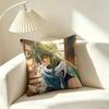 G-Genshin Impact Game B-Baizhu Square Double-Sided printed Pillow Case Bedroom Bedside Pillow Sofa Cushion Cover