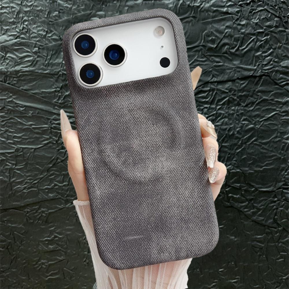 

Magnetic Denim for Magsafe Case for iPhone 17 Air 16 15 14 13 12 Pro Max Plus PU Leather Wireless Charge Half-Frame Cover iPhone 15 Pro Max