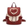 College Student Fashion Versatile Bow Backpack Bag Women's Summer New Love Commuter Bucket Bag