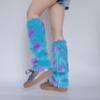 Women Harajuku Winter Warm Plush Leg Warmers Novelty Monsters Colorblock Furry Boots Cover Cosplay Leg Sleeve Long Socks