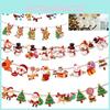 Merry Christmas Banner Pennant Hanging Flag Bunting Featuring Santa Claus And Snowman Designs**