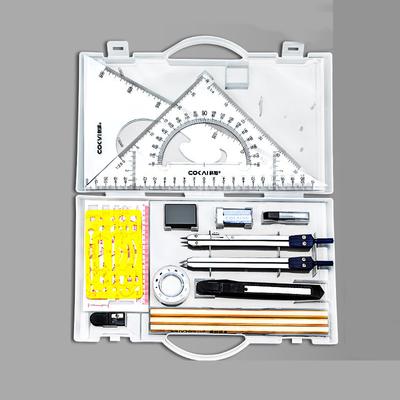 Maskinteknik Ritning Ritverktygssats Industriell designverktygssats med pennvässare Konstknivlinjaler Kompass ritmall