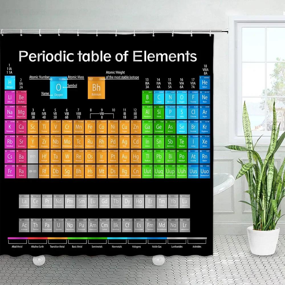 Vintage Old Newspaper Shower Curtains France Paris Tower Periodic Table Bath Curtain Retro Fabric Print Home Bathroom Decor Sets