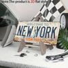 D Flat pz pezzi Vintage Targhetta Metallica da Parete New York Segno Retrò NYC per Decorazione Grotta Stile Country Adatta per Case