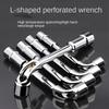 6pcs L-Shaped Perforated Socket Wrench Set for Car Repair - Hexagonal Socket Mechanic's Hand Tools with Iron Alloy Body